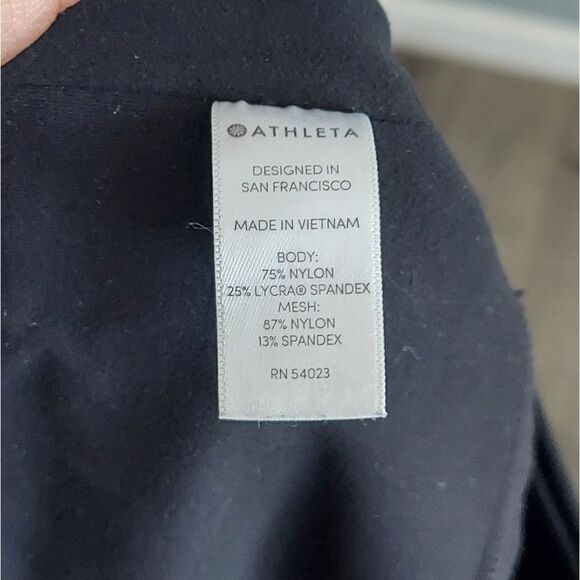ATHLETA Side Stripe Salutation 7/8 Black Legging Mesh Accent Small - Picture 7 of 7